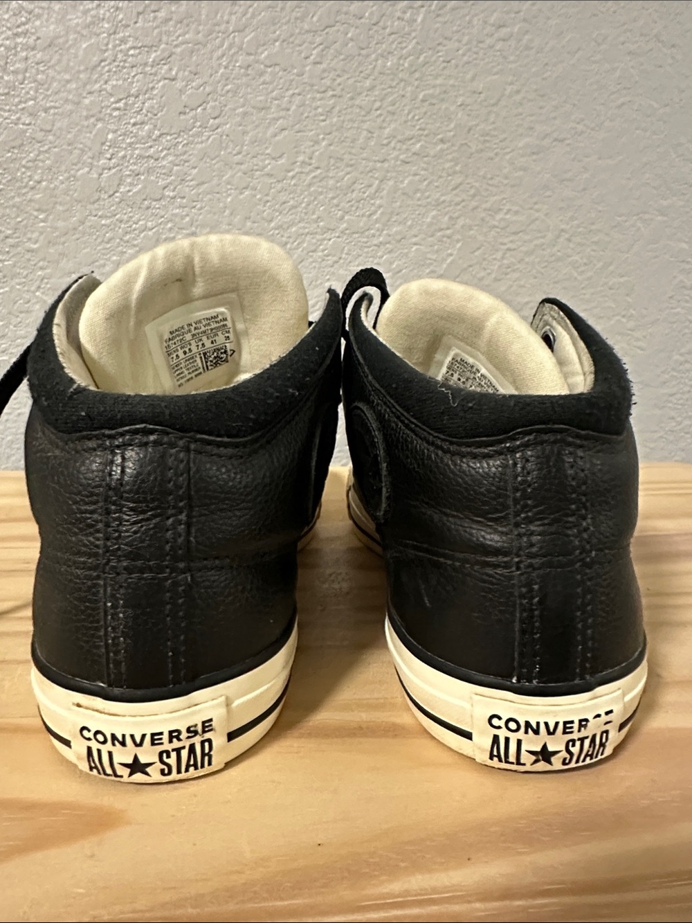 Converse Black High-Top Sneakers with Cream Accents - Picture 2 of 6